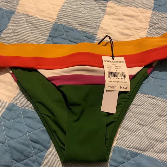 Robin Piccone Women's Suzie Color Block Banded Bikini Bottom - Picture 11 of 14